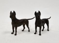 Two Austrian cold painted bronze models of dogs, in the manner of Franz Bergman, unmarked, each 8.