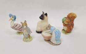 Group of Beswick Beatrix Potter figures, 20th century with printed brown marks, comprising Jemima