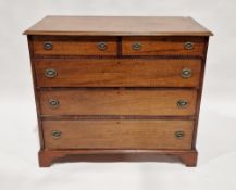 Edwardian mahogany chest of two short and three long drawers, with strung decoration, 84cm high x