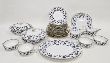 Spode bone china 'Blue Colonel' pattern part dinner service, printed red and black marks, pattern