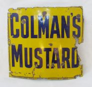 Colman's Mustard advertising sign , metal, with loss and rust, 90 x 94 cm. approx