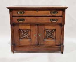Early 20th century mahogany sideboard fitted with two long drawers over a pair of cupboard doors