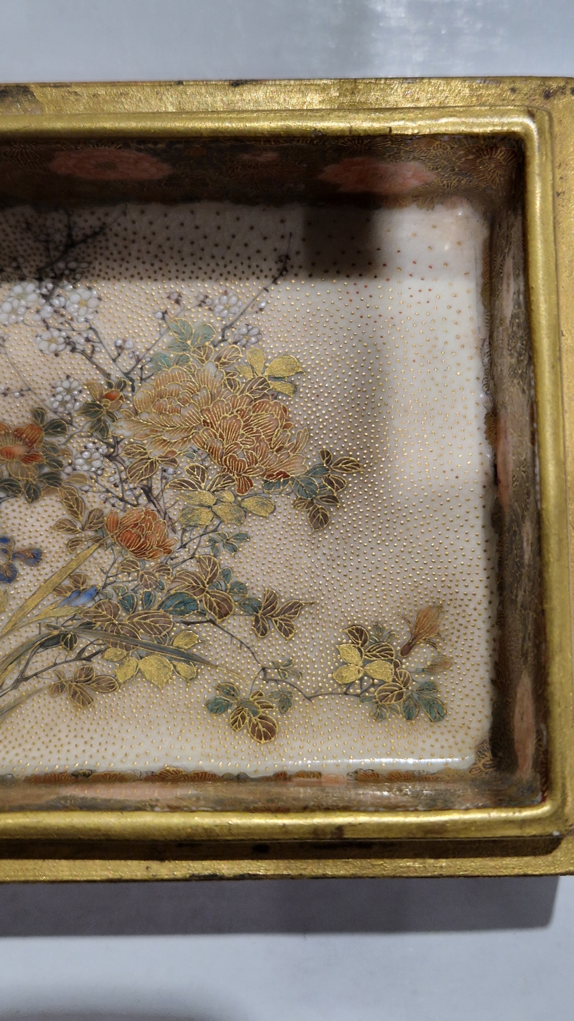 Japanese Meiji period (1868-1912) satsuma rectangular box, the interior painted with - Image 6 of 20