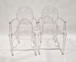 Pair of Philippe Starck for Kartell Louis perspex 'Ghost' chairs, 93cm high (2)  Condition Report