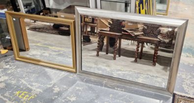 Two modern rectangular wall mirrors