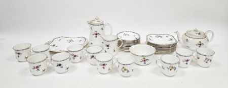 Shelley bone china Lowestoft pattern part tea and coffee service, early 20th century, printed