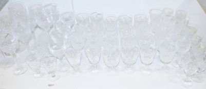 Composite glass part table service including Royal Brierley, 20th century, etched marks, including