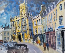 Ian Weatherhead (b.1932) Watercolour & gouache “Cirencester”, study of Cirencester church, signed