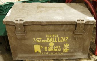 Post-WWII 700 round 7.62mm ball L2A2 ammunition container, circa late 1950's/1960's