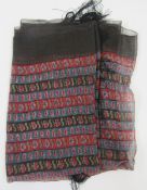 Various vintage scarves to include a vintage printed fine wool scarf in blues, blacks, turquoise,