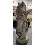 Composite stone figure in the form of a stylised horses head  Condition Report Request: Measurements