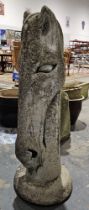 Composite stone figure in the form of a stylised horses head  Condition Report Request: Measurements