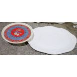 Emma Bridgwater Diamond Jubilee comport and a large House of Fraser white ceramic meat dish with