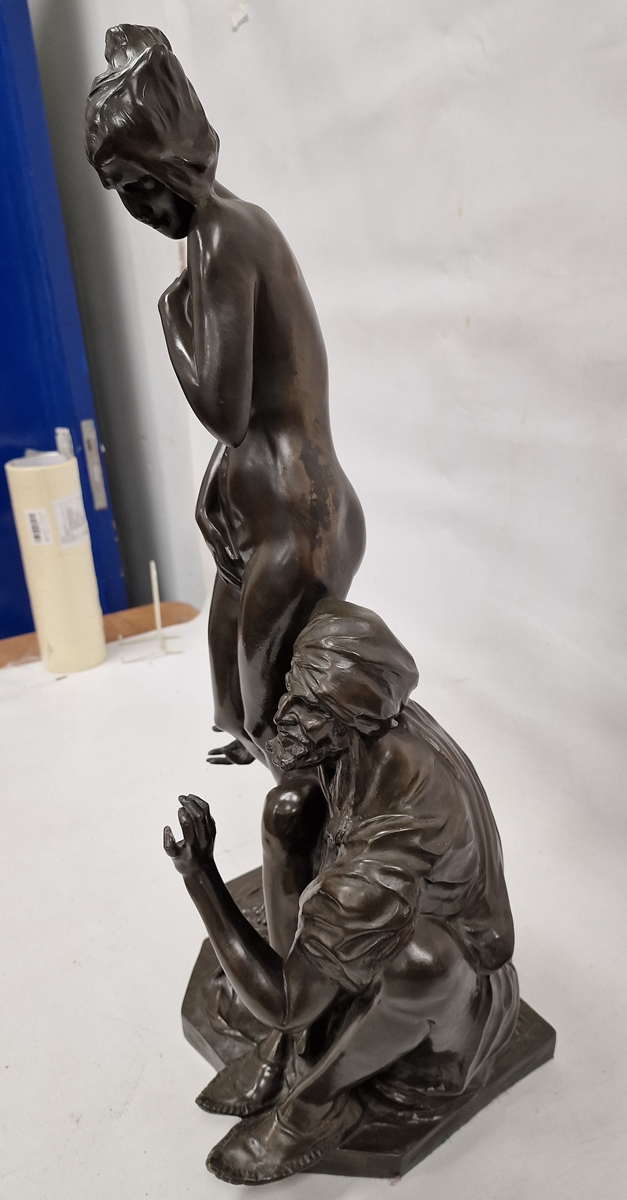 After Bruno Zach (1891-1935) bronzed resin figural group of 'The Slave Trader', signed 'Zach' to - Image 3 of 4