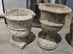 Two composite stone planters in the shape of urns (2)