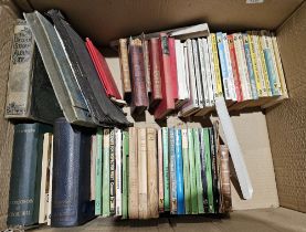 Three boxes of mixed books of various genre, including Analytical Chemistry, Motor Fuel Preparation,