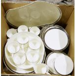 Mikasa bone china Solitude pattern part tea and dinner service (1 box)