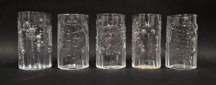 Oiva Toikka (1931-2019) for Iittala, a set of five 