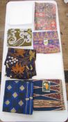 Quantity of Asian and African printed and other fabrics including Batik, Indonesian, silk Batik from