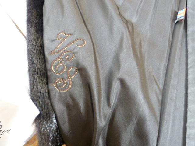 Full-length black ranch mink coat, labelled 'Konrad Furs, 42 Sloane Street, London, SW1', with a - Image 5 of 6