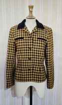 Selection of various vintage jackets and suits to include a mustard and black check jacket