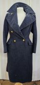 Royal Canadian Air Force wool overcoat with gilt-coloured buttons with the insignia and initials