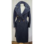Royal Canadian Air Force wool overcoat with gilt-coloured buttons with the insignia and initials
