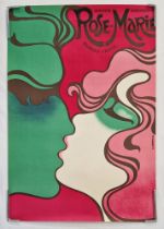 A vintage Polish opera poster for Rose-Marie circa 1976, artist: W. Gorka, 84.5cm x 58cm, together