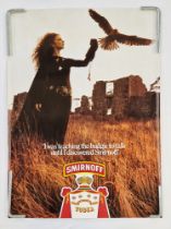 Two original vintage Smirnoff vodka advertising posters: "I was teaching the budgie to talk until