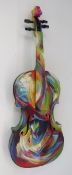 Rhys Cowe - Synaesthetic artist -' Electric Violin Concerto Ultraviolet Series - Indigo'  Acrylic on