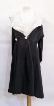 1940's/1950's selection including a black evening coat labelled 'Eda Fraser, London, W1', white