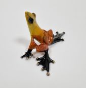Tim "Frogman" Cotterill (b.1950): 'Ember', a limited edition enamelled bronze model of a frog, circa
