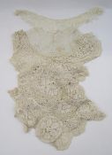 Quantity antique lace collars to include tape lace, bobbin and machine made