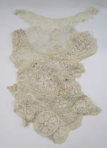 Quantity antique lace collars to include tape lace, bobbin and machine made