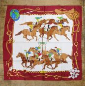 Gucci printed silk scarf commemorating Ascot 'The King George VI and The Queen Elizabeth Diamond