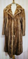 Brown blonde full-length mink coat with side pockets and a similar mink jacket (2)  Condition Report