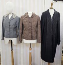 Various 1940's and later jackets and coats to include a brown speckled tweed fitted jacket with