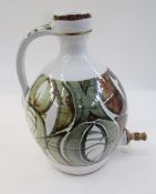 Edgar Campden (1930) Aldermaston pottery wine flagon, ovoid and shouldered, painted in abstract