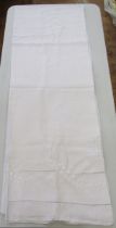 Four French linen sheets, small double size (4)