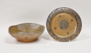 Toff Millway (b.1949) for Conderton Pottery, a salt glazed footed stoneware bowl, thrown and