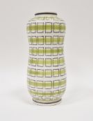 Poole Pottery 'Freeform' peanut vase of cylindrical waisted form with raised collar, shape no.