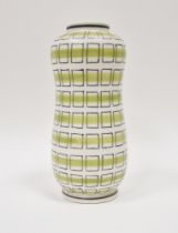 Poole Pottery 'Freeform' peanut vase of cylindrical waisted form with raised collar, shape no.