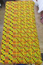 KENTE - Ghana , silk woven and stitched panels. This would be worn by a gentleman on a grand