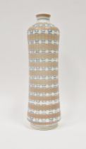 Poole Pottery 'Freeform' vase of cylindrical waisted form with raised collar, similar decoration