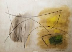 John Wells (1907-2000) Mixed media Abstract composition, signed and dated 1968 in pencil lower