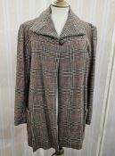 Tweed three-quarter car coat, wool, labelled 'Hershelle Mode', label detaching, single button