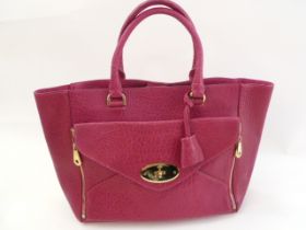 Vintage Mulberry 'Willow' bag - 2013 - buffalo leather,  shocking pink, gilt metal hardware, the
