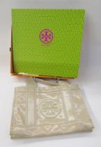 Tory Burch cream small tote bag with two handles, boxed, two pairs Tory Burch sunglasses, Tory Burch