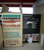 Hanimex Rondette 35mm colour slide projector, Diastar 200 large-sized slide viewer along with a