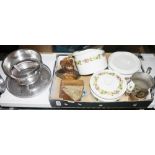 Three Wedgwood oven to table Quince pattern casserole dishes (one 16cm, the others 12cm high), a